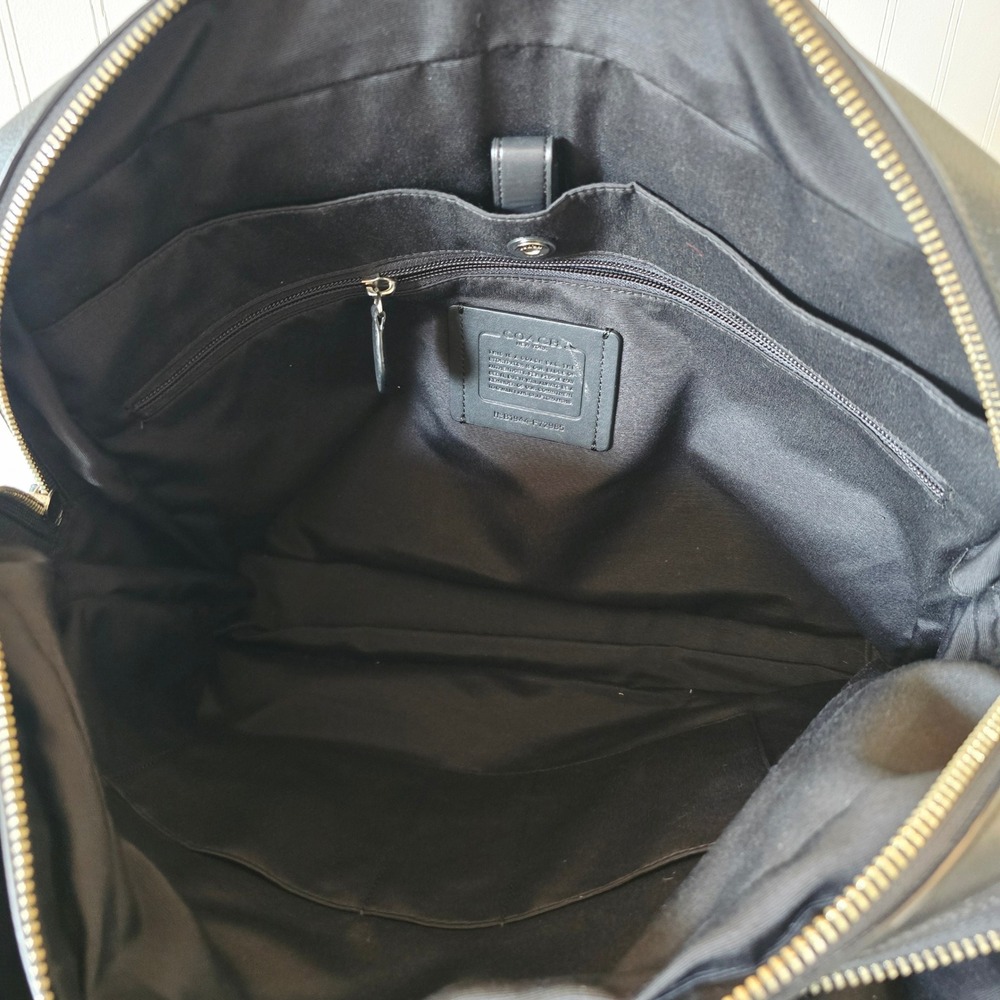 Coach Hamilton Briefcase Black Pebbled Leather Laptop Bag F72985 - Picture 11 of 13